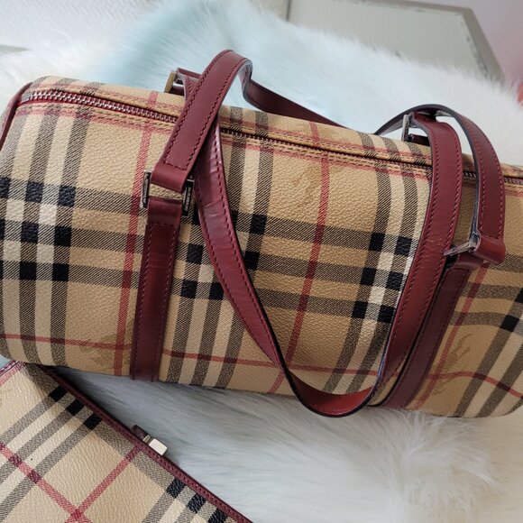 Burberry Nova Check Barrel Bag & Wallet * Leather & Coated Canvas - Picture 10 of 16